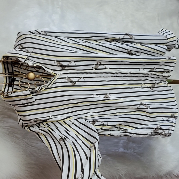 Velvet & Heart Tops - Lemurs!!!  Striped Velvet & Heart Top Size L